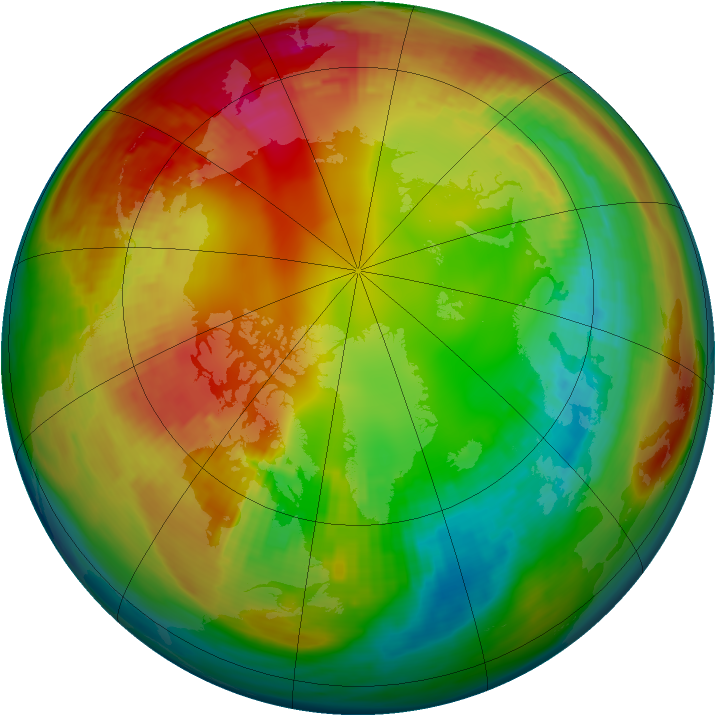 Arctic ozone map for 30 January 1981